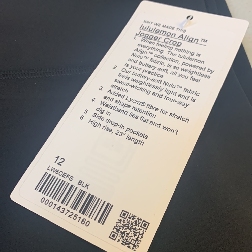 lululemon Align™ Jogger Crop Black Size 12 - Picture 7 of 12